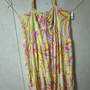 Terra & Sky Tie Bust Maxi Dress